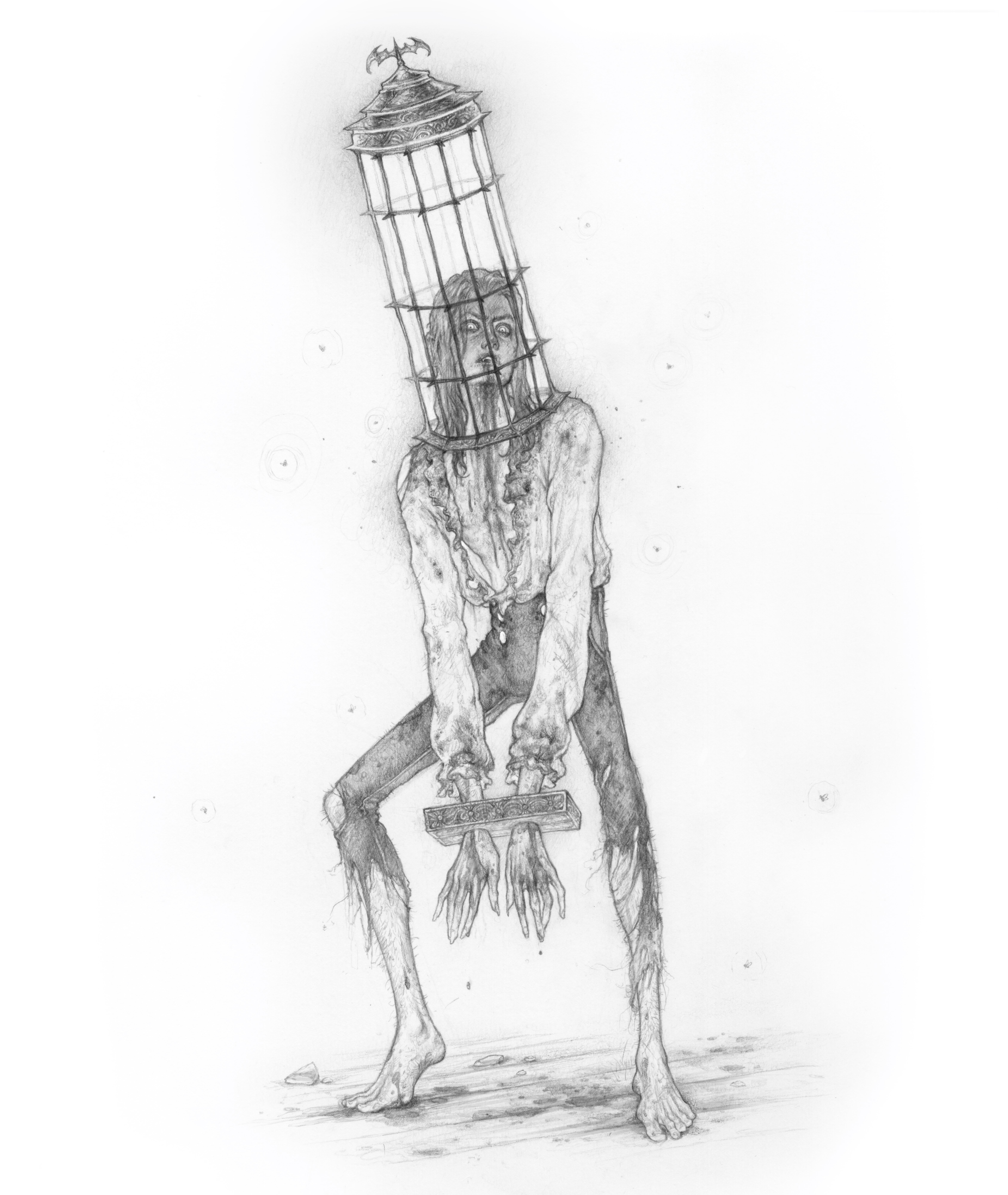 « The Famished Vampire » (2024) de Timothy Von Rueden, dessin original en graphite