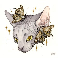 „Sphynx Moths“ (2024) von Nana Williams, Original-Aquarellgemälde