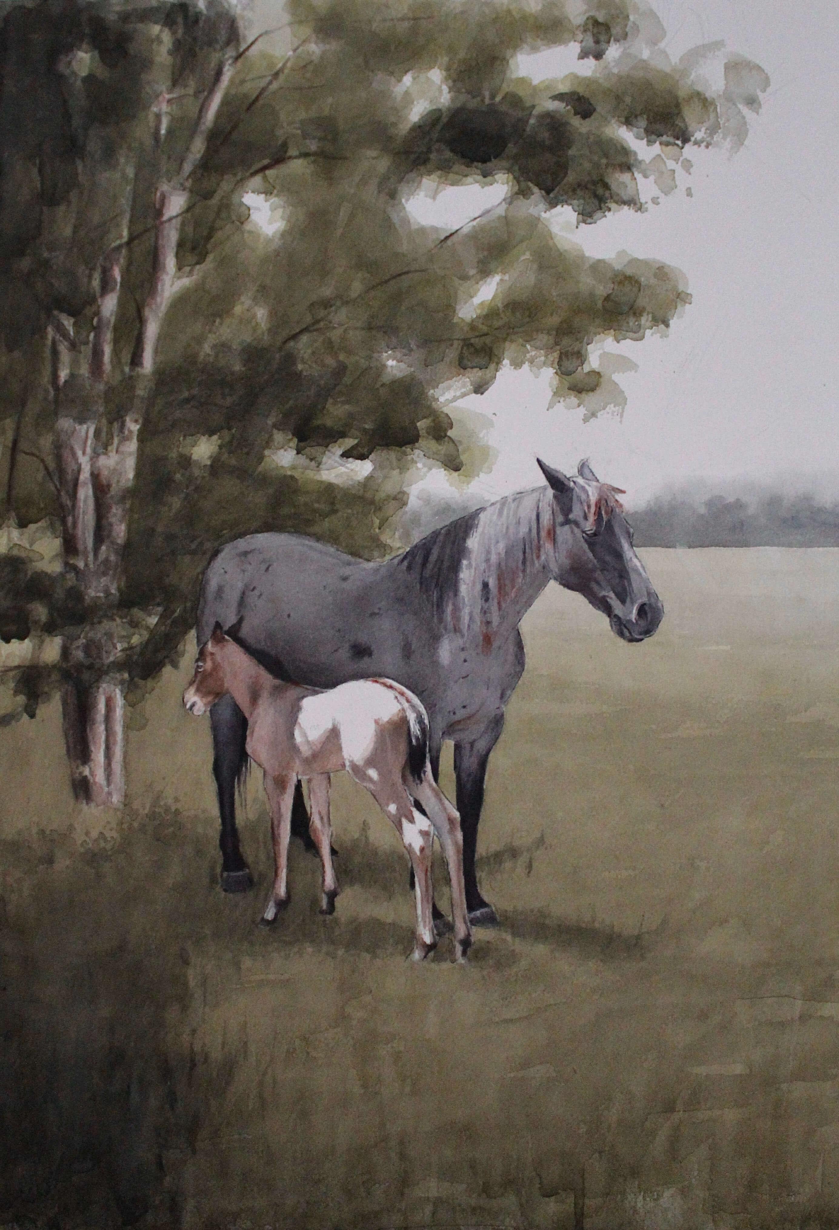 Tier Figurative Zeichnungen und Aquarelle