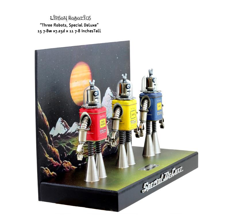 Three Robots Special Deluxe, Found objects - Sculpture by David Lipson