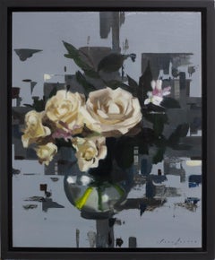 "Rose frammentate" (2019) di Jon Doran, pittura ad olio originale