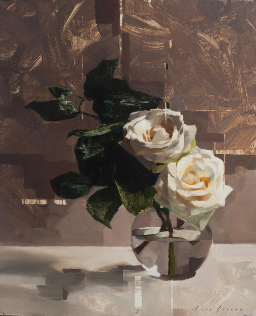 Jon Doran Still-Life Painting - Roses and Shade, Oil painting