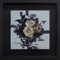 White Roses and Mauve, Oil painting