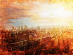 Denver - Afternoon Over the Tracks, Oil painting