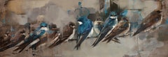A Flight of Swallows, Oil painting