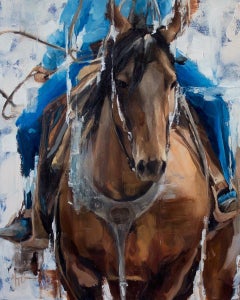 Roping Horse, Oil painting