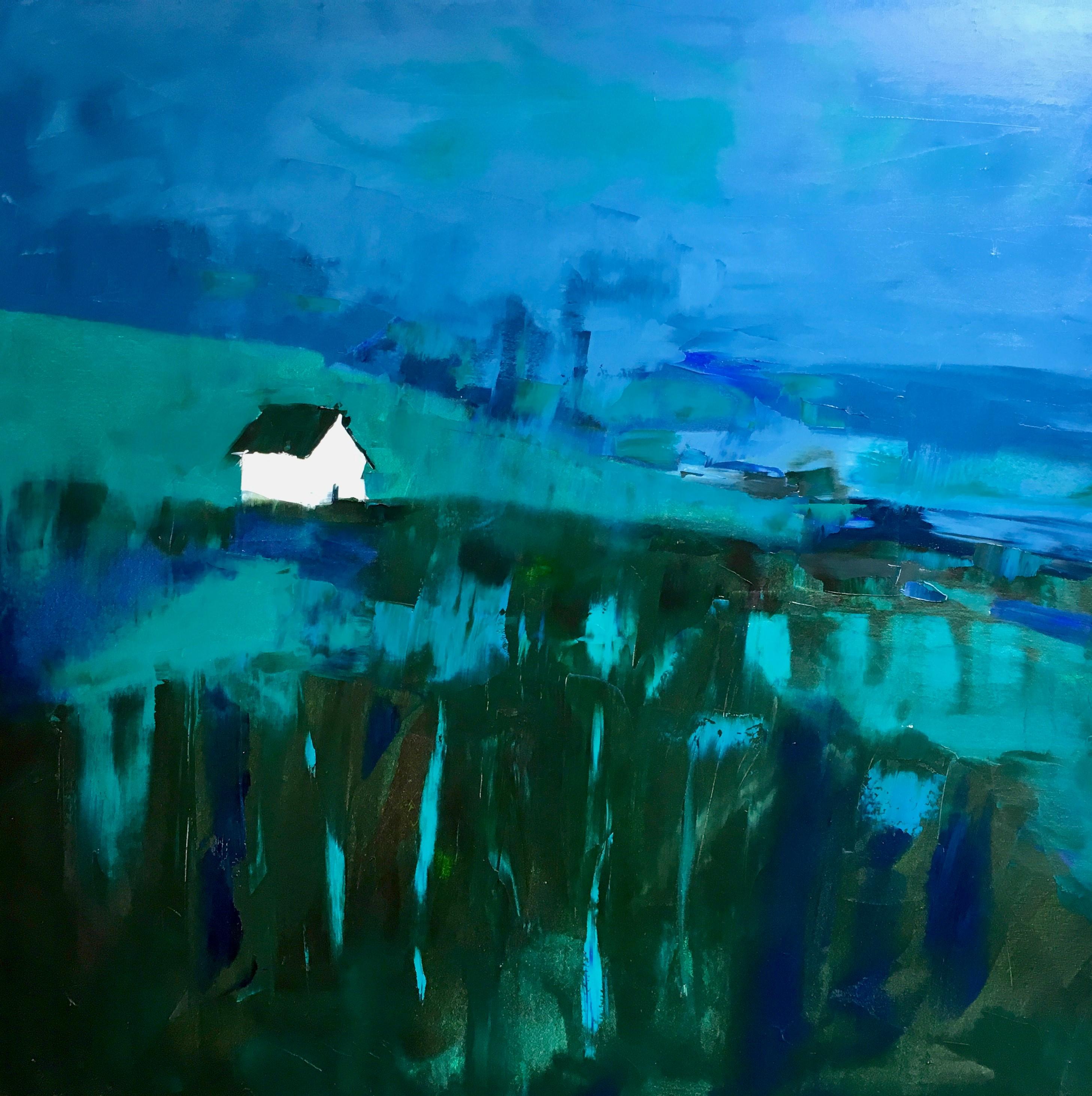 Sandra Pratt Landscape Painting - Cobalt Green, Oil painting