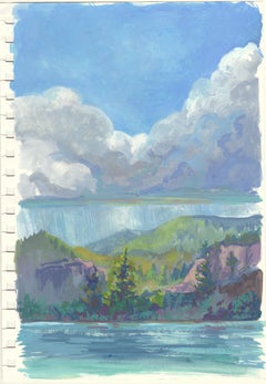 „Study: Storm On The Lake“ (2018) von Charis Carmichael Braun, Gouache-Gemälde
