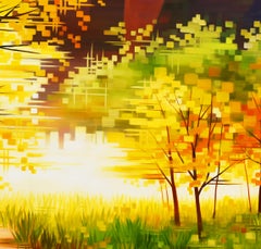 "Fuori dal sentiero battuto", pittura ad olio di un paesaggio autunnale