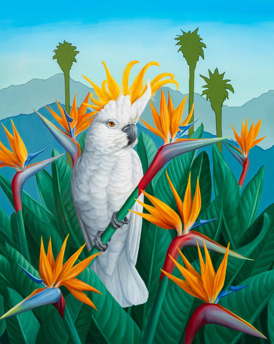 Jon Ching Animal Painting - "Bird in Paradise", Oil painting