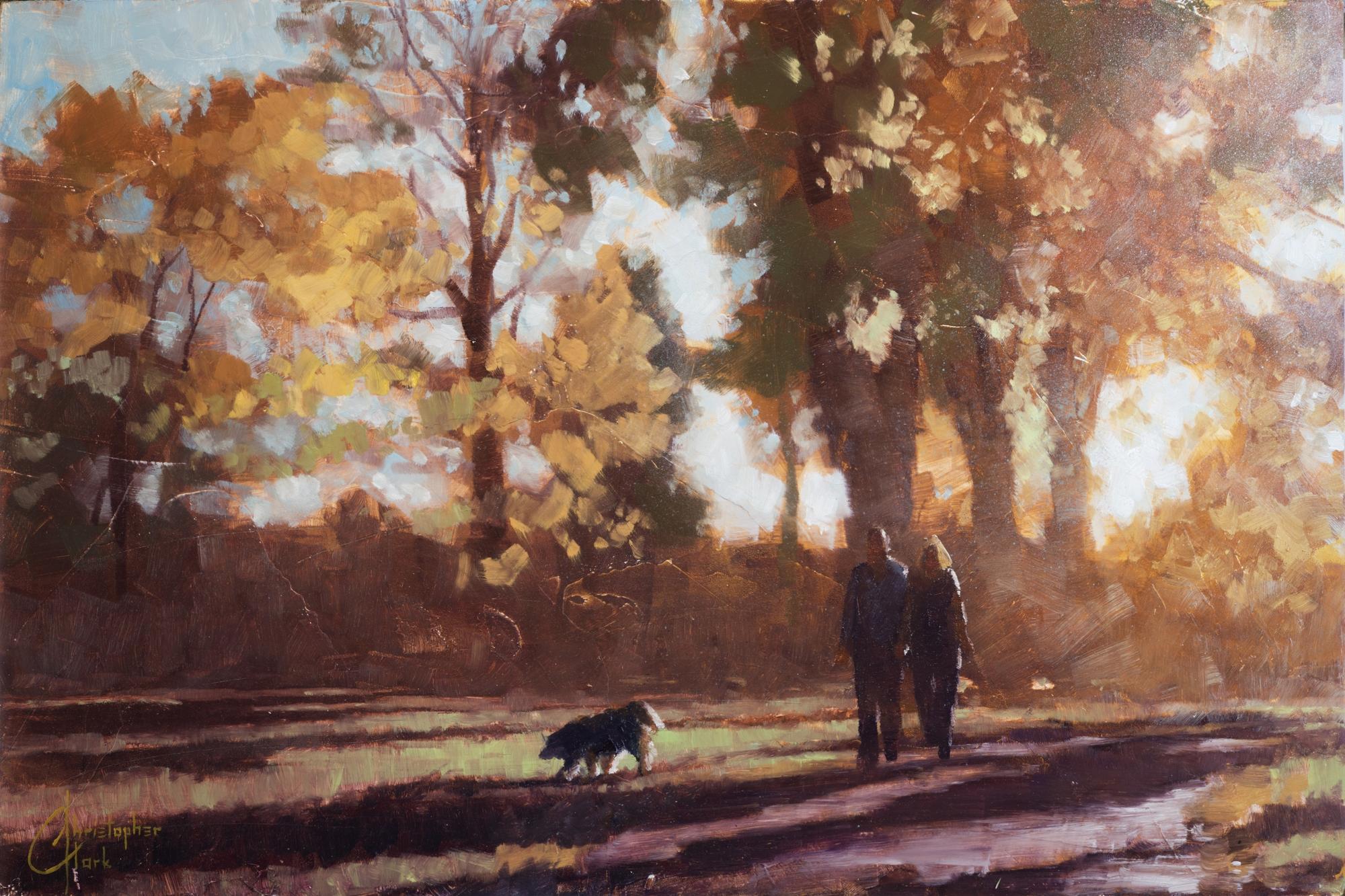 Christopher Clark Landscape Painting - Autumn Stroll