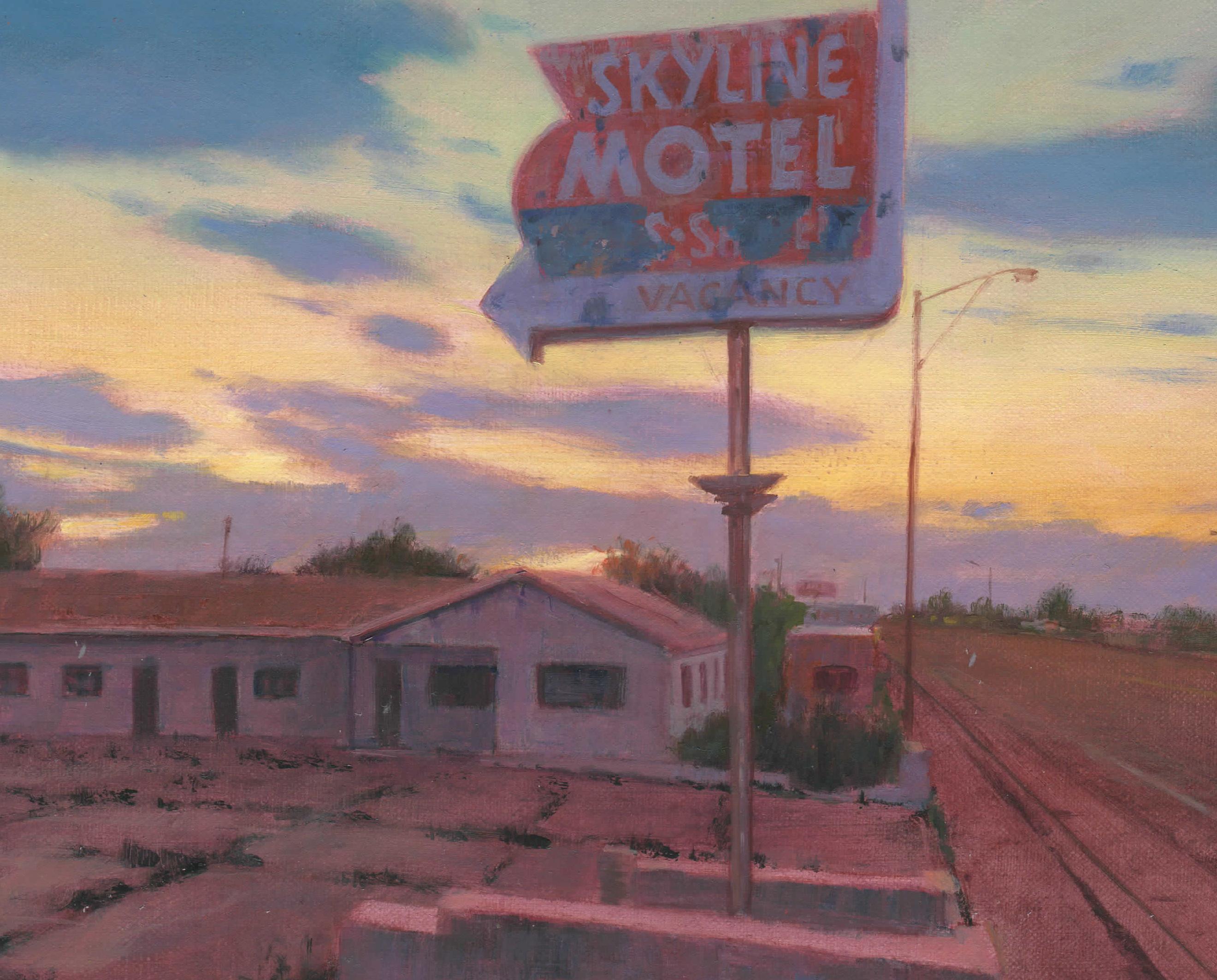 La peinture à l'huile « Skyline » - Réalisme américain Painting par Mark Harrison