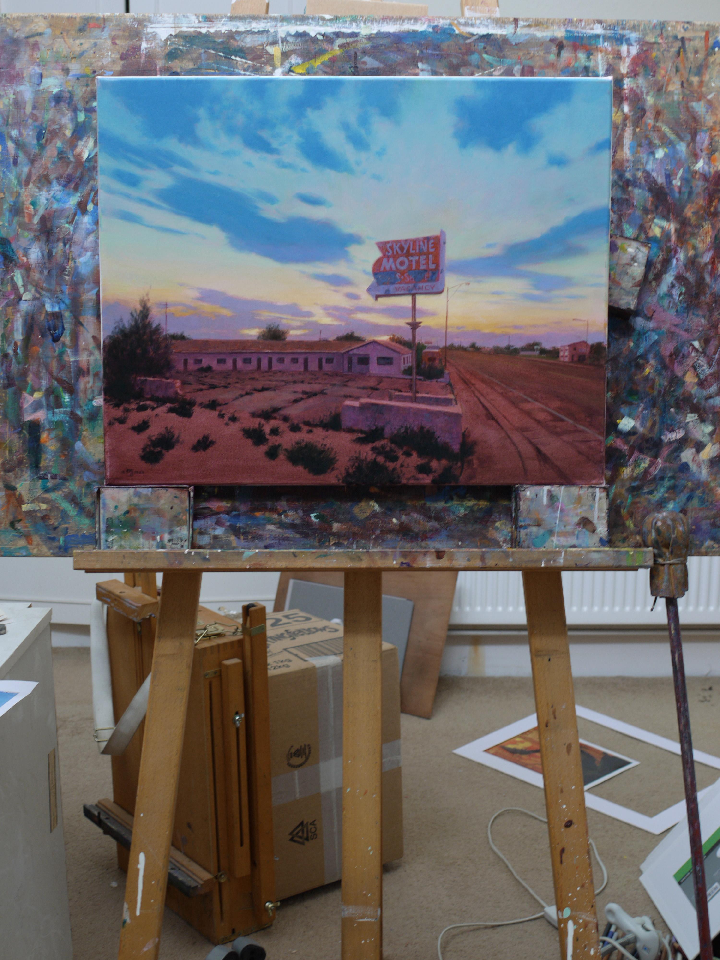 La peinture à l'huile « Skyline » - Painting de Mark Harrison