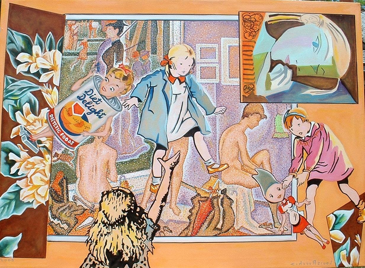 ""Seurats Atelier mit Picasso" Ölgemälde 