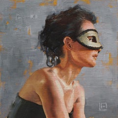 "Lady with Mask" Oil Painting
