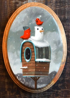 "Making Snowbirds" Mixed Media painting