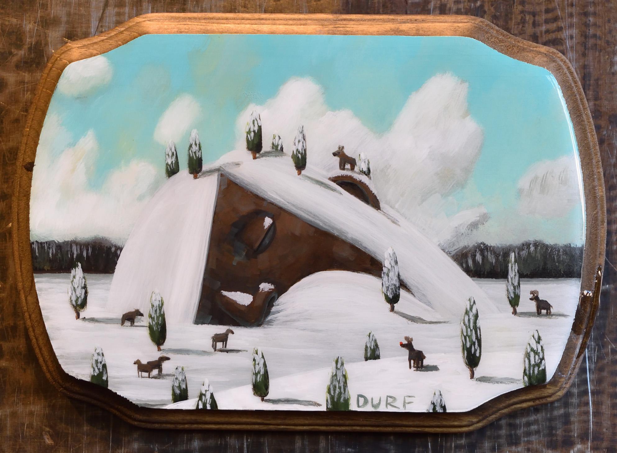 Nathan Durfee Figurative Painting - "Slumbering by the Wildlife" Mixed Media painting