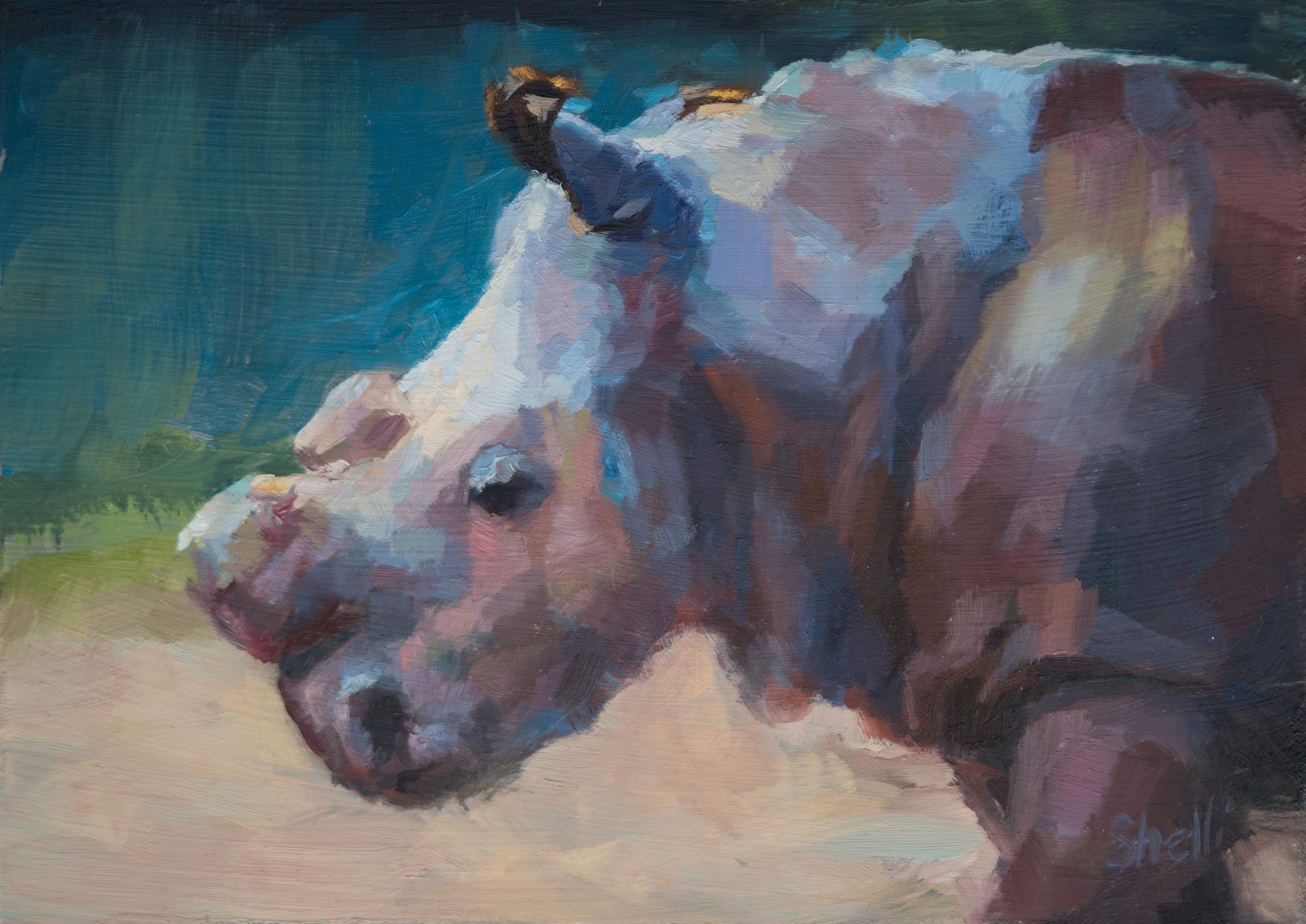 Shelli Langdale Animal Painting - "Sudan" Oil Painting 