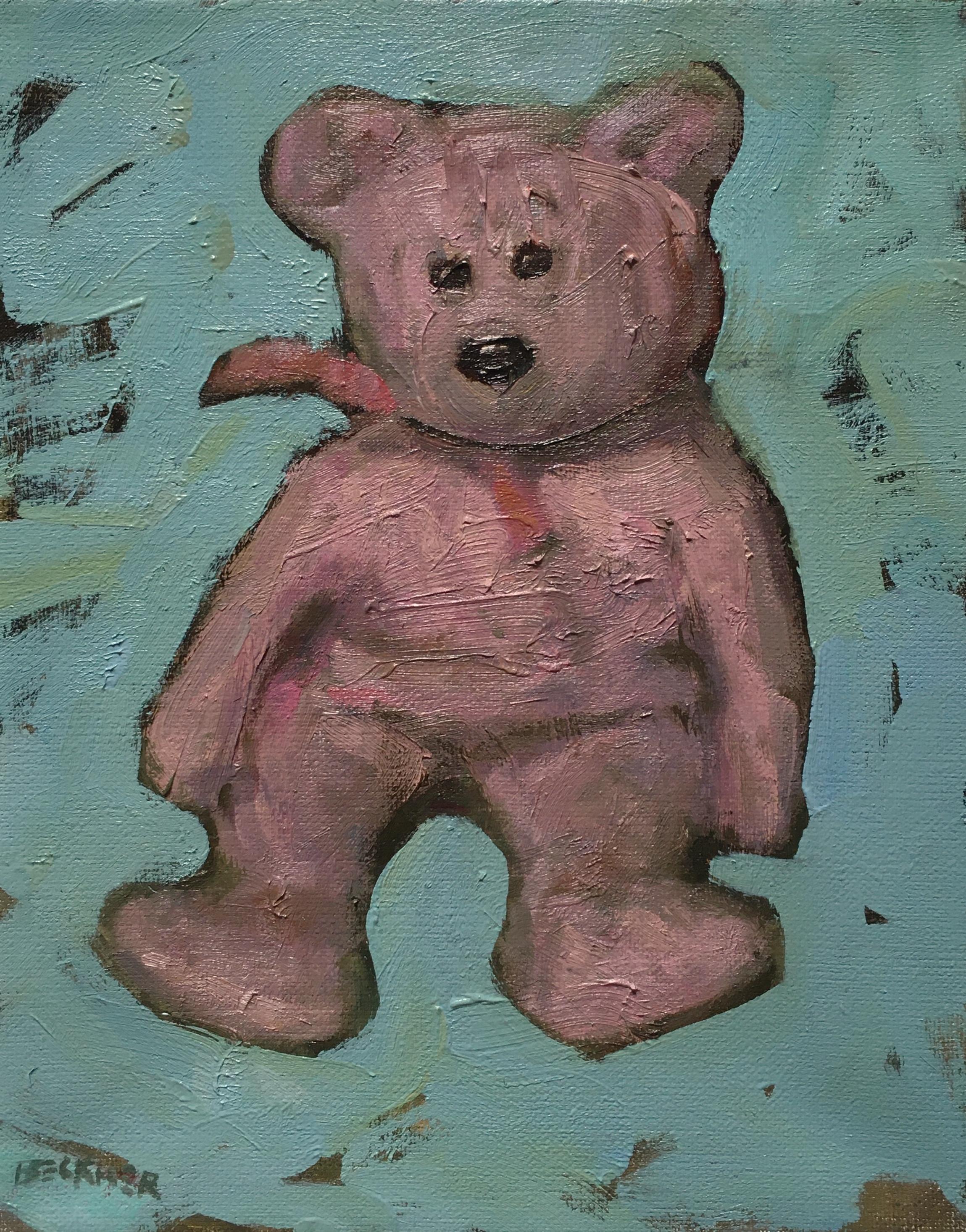 Jim Beckner Landscape Painting - "Pink Bear" Oil Painting