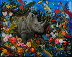 "Rhino" Oil Painting