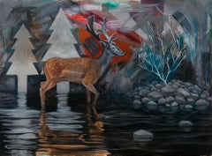 "Forging Upstream" Oil Painting