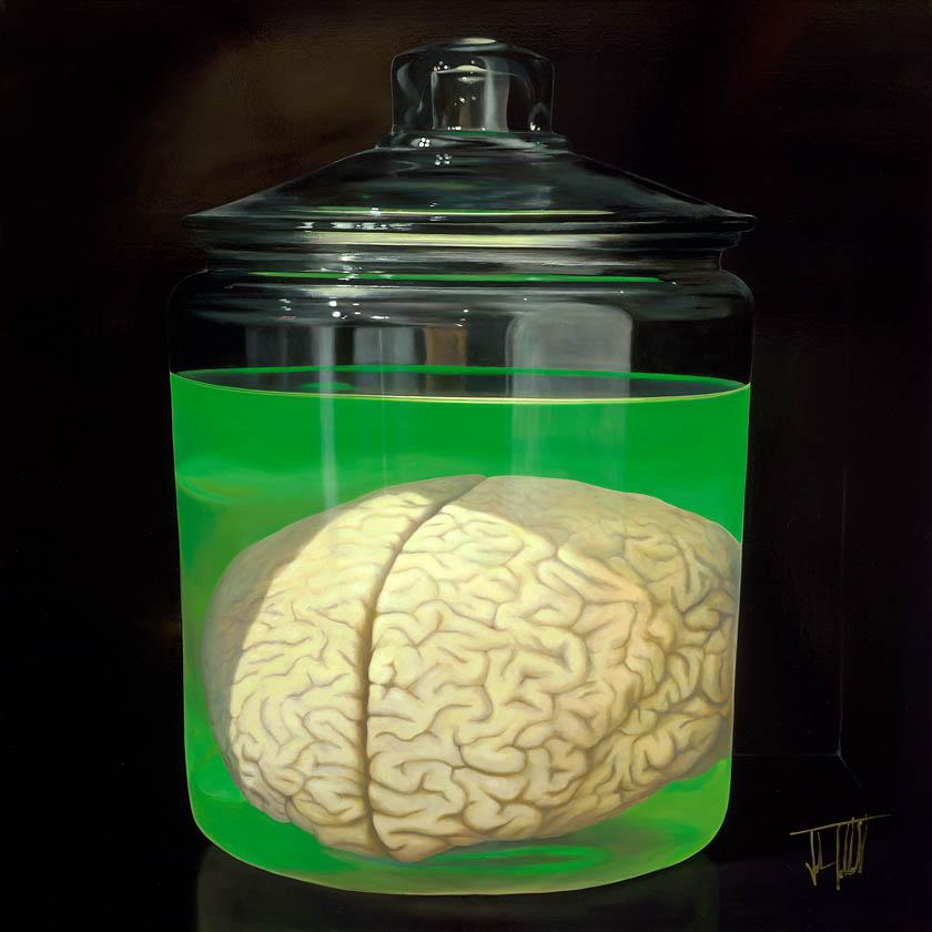 Josh Talbott Figurative Painting - "Think Tank", Acrylic Painting
