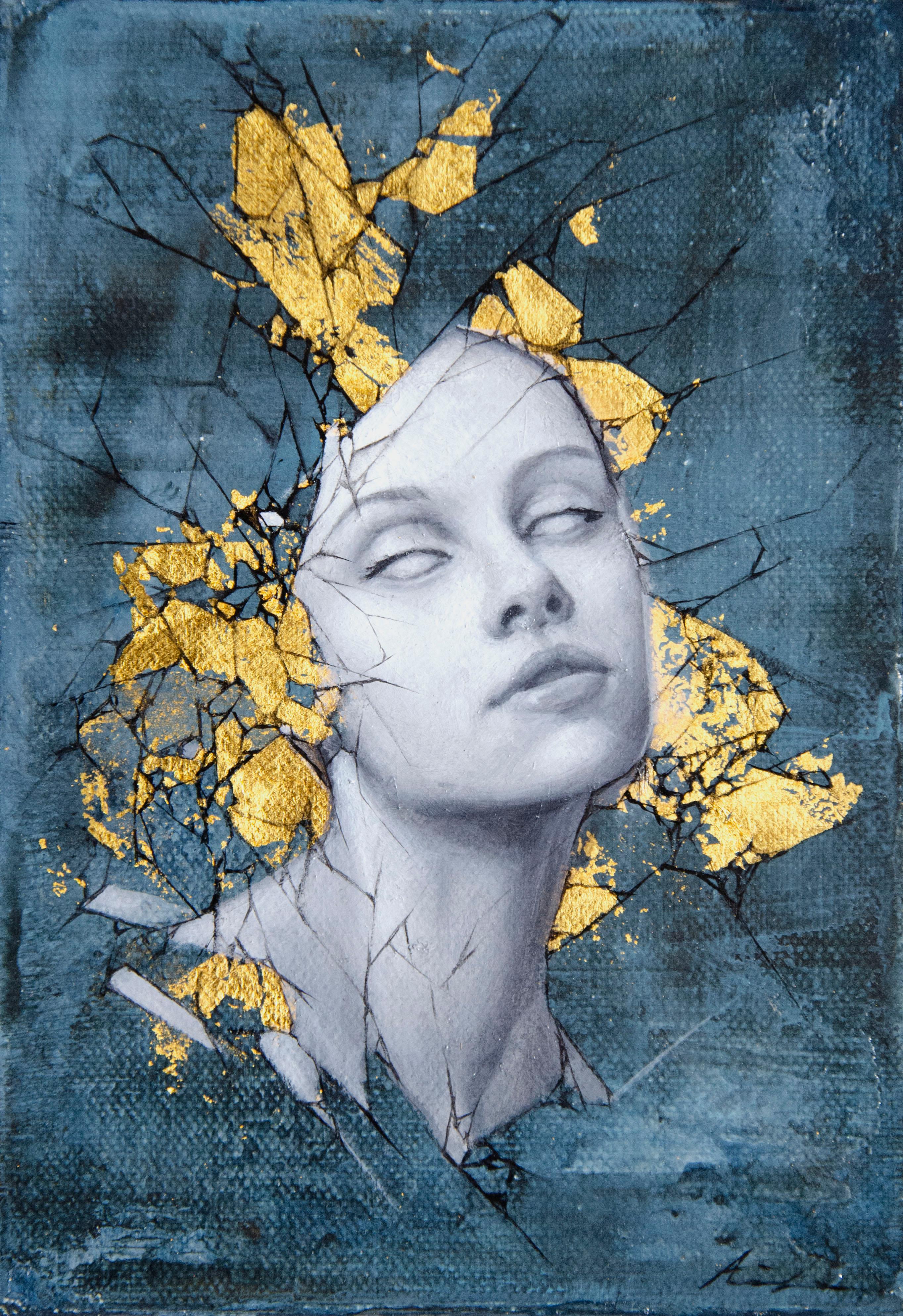 Aiden Kringen Figurative Painting - "Profusion" Mixed Media Painting