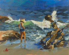 "Shell Hunter" Gouache Painting