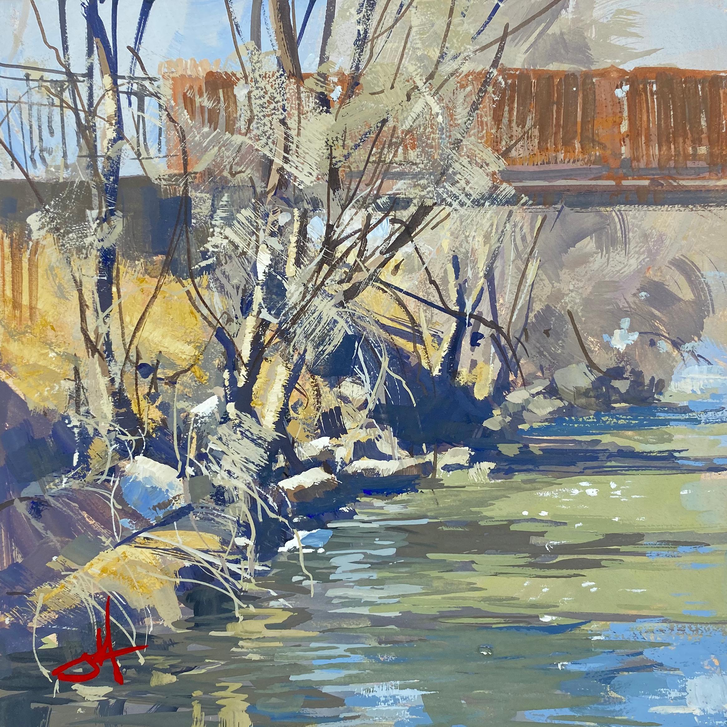 "Sendero fluvial" Pintura al gouache