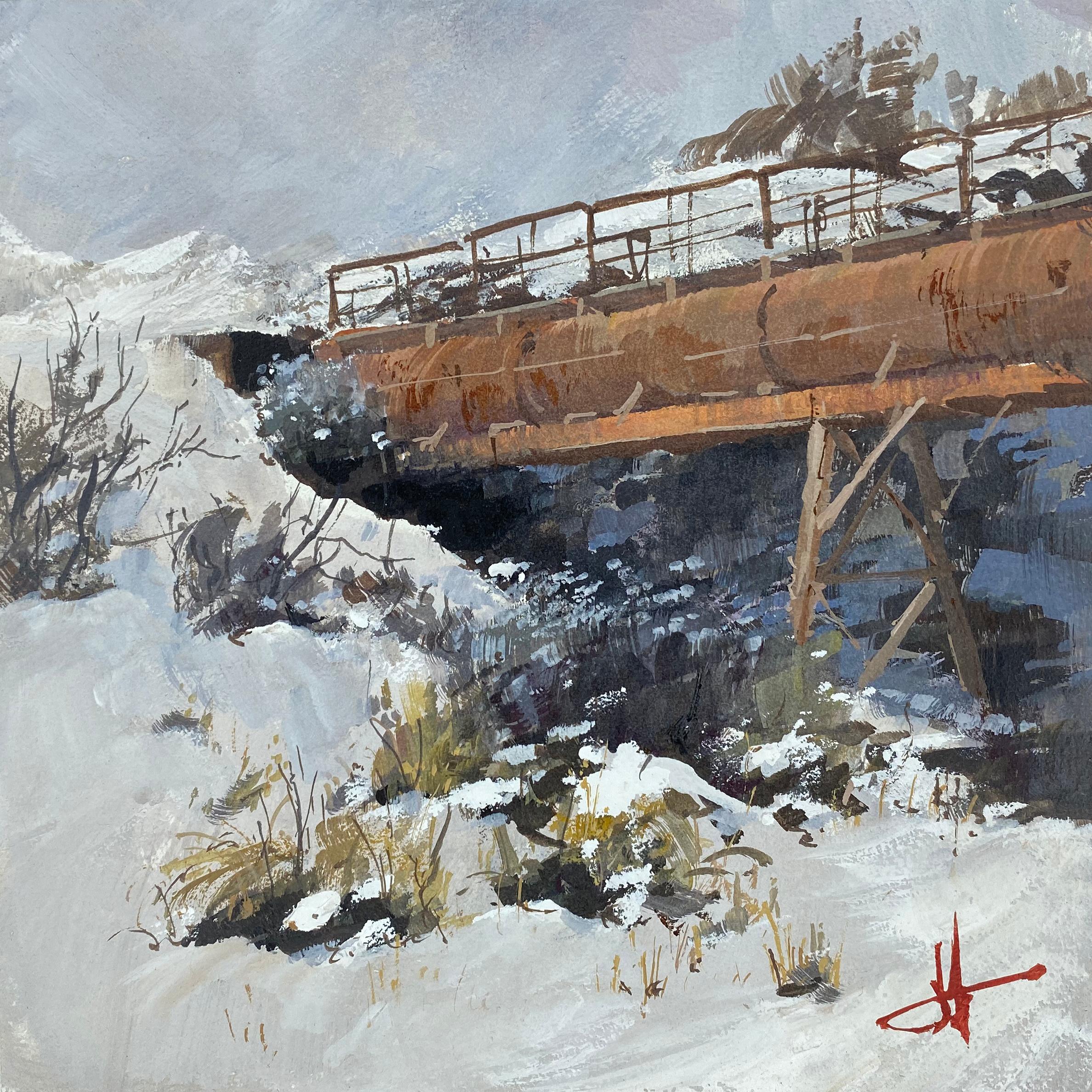 Judd Mercer Landscape Painting - "Pipe Dream" Gouache Painting