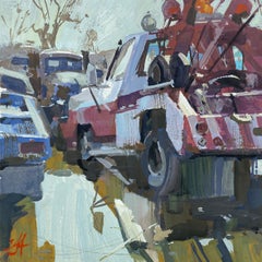 "Junkyard Study" Gouache Painting