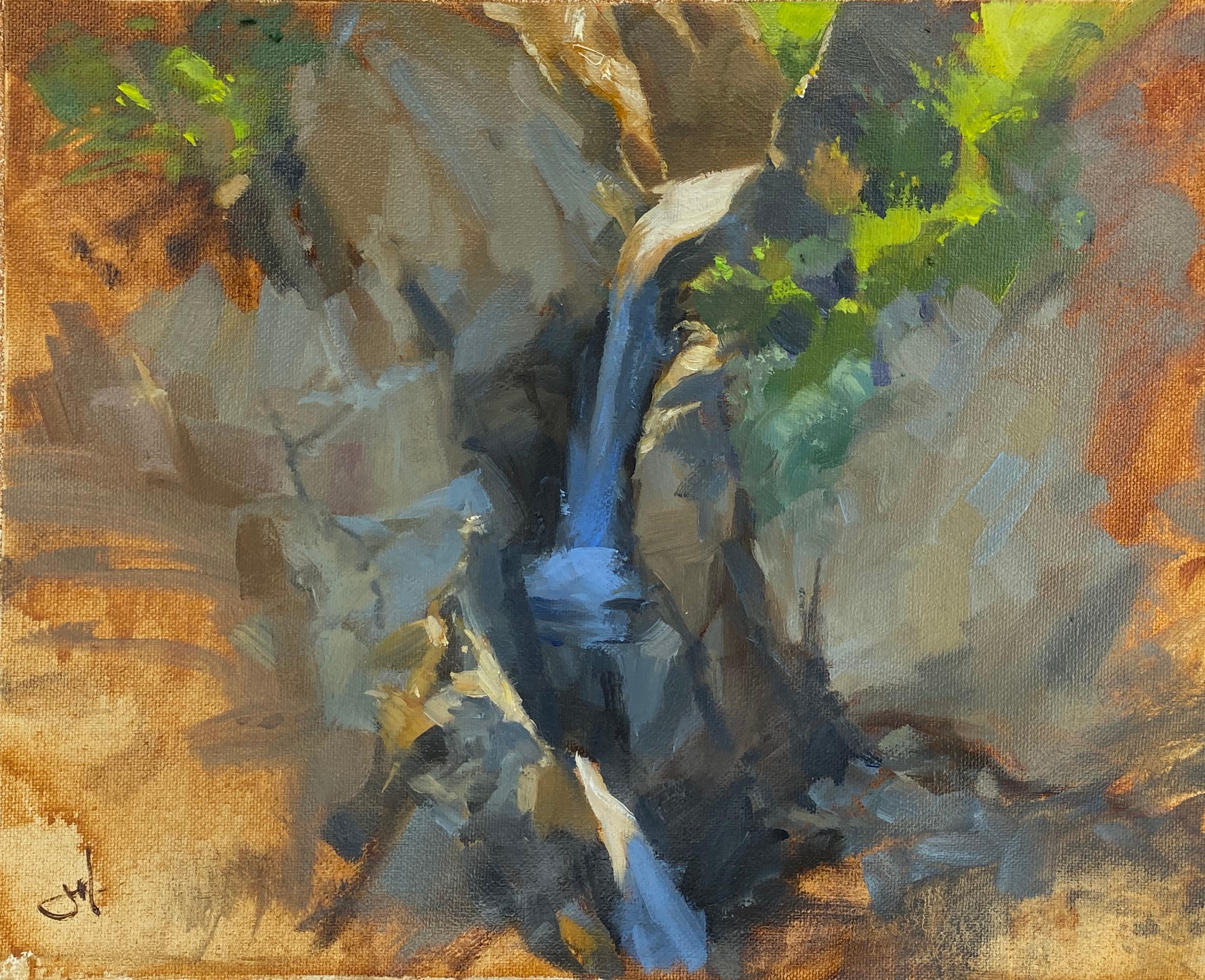 Judd Mercer Landscape Painting - "Big Sur Falls" Oil Painting
