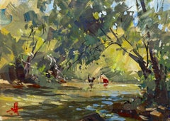 "Best Pals" Gouache Painting