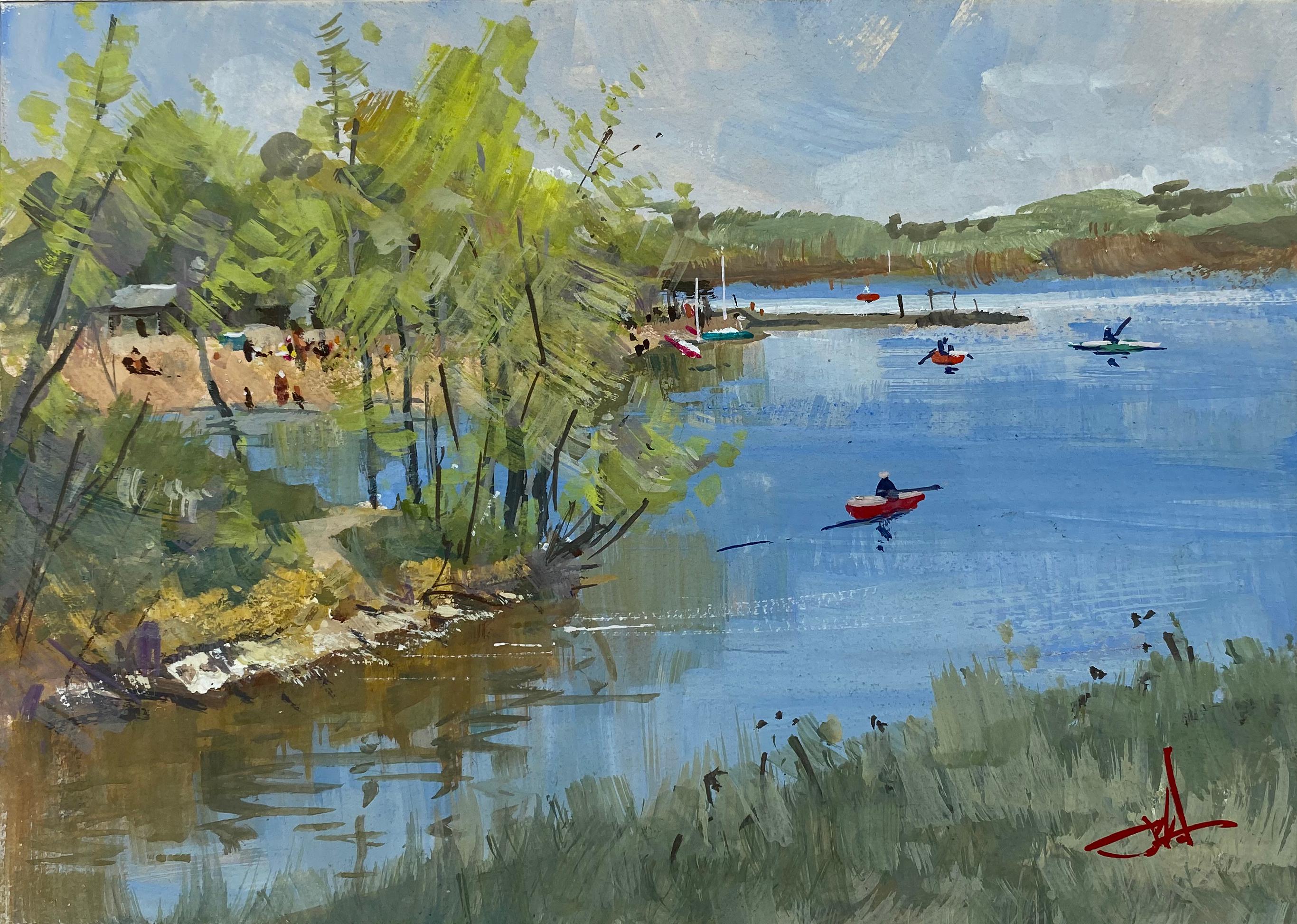 "Giornata in spiaggia" Pittura a guazzo