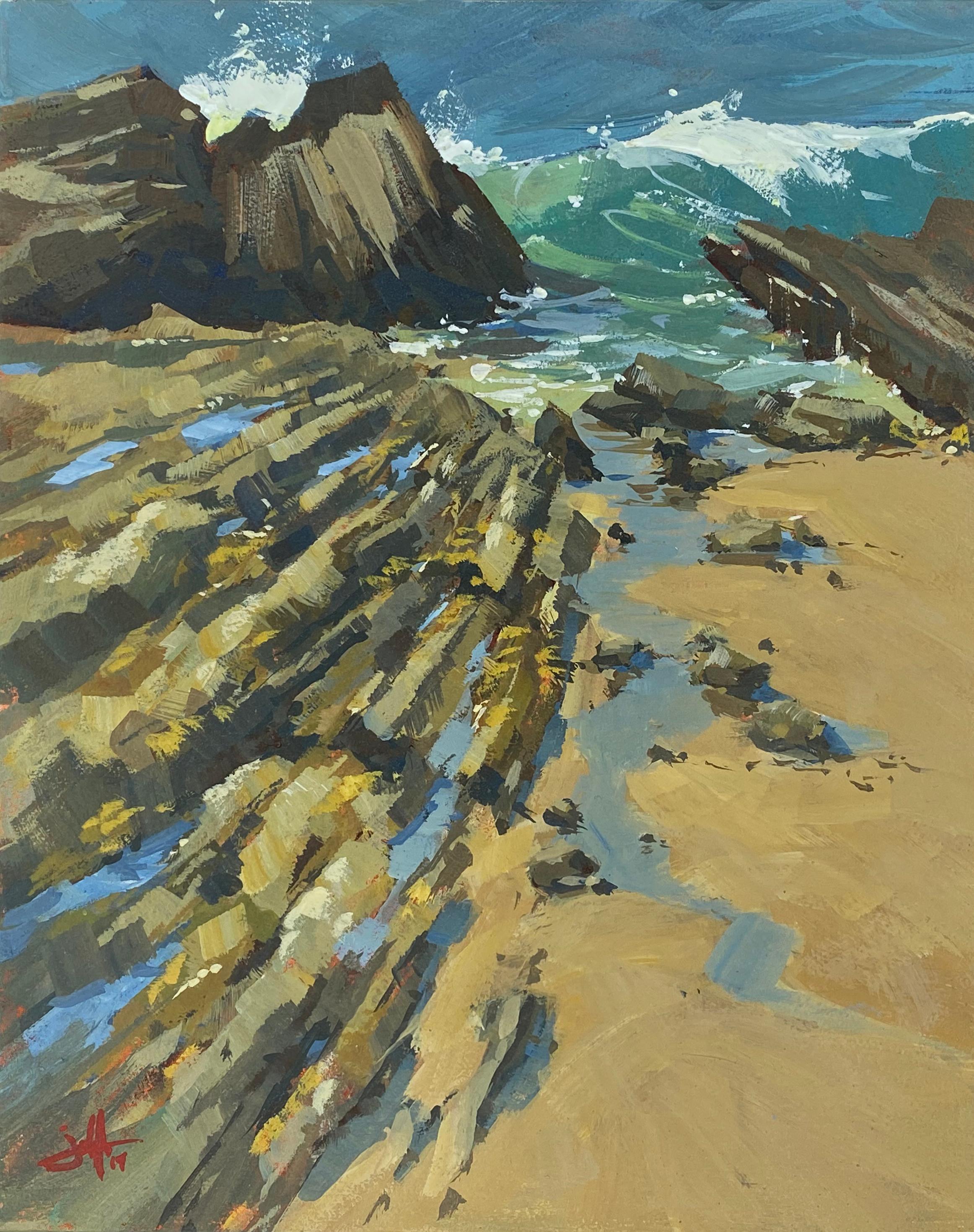 Judd Mercer Landscape Painting - "Out to Sea" Gouache Painting