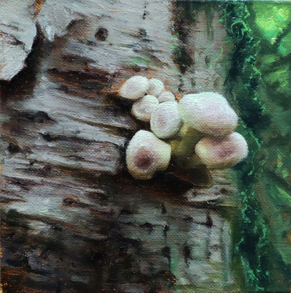 Christopher Remmers Figurative Painting - "Bursting the birch" Oil Painting