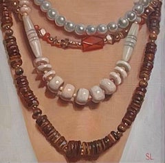 "Wood Beads" Oil Painting