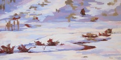 "Alonge" (2020) di Hadley Rampton, pittura ad olio originale di paesaggio