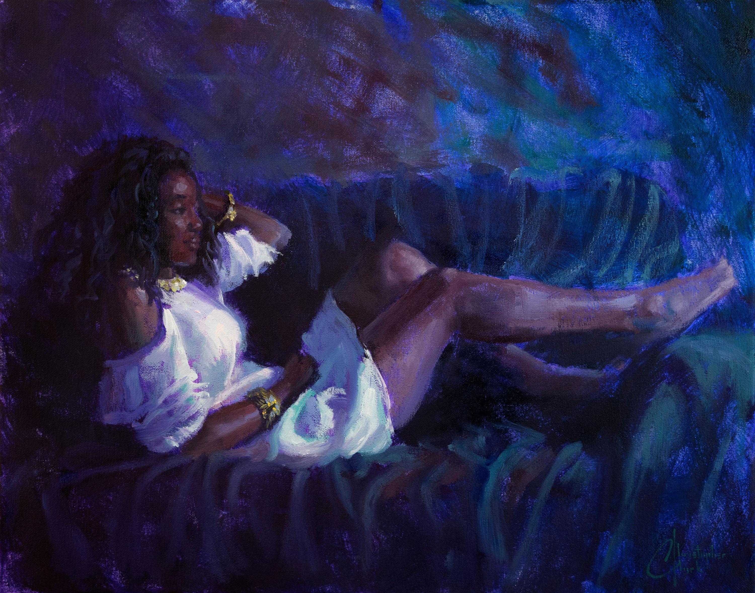 "Pittura ad olio "Figura reclinata