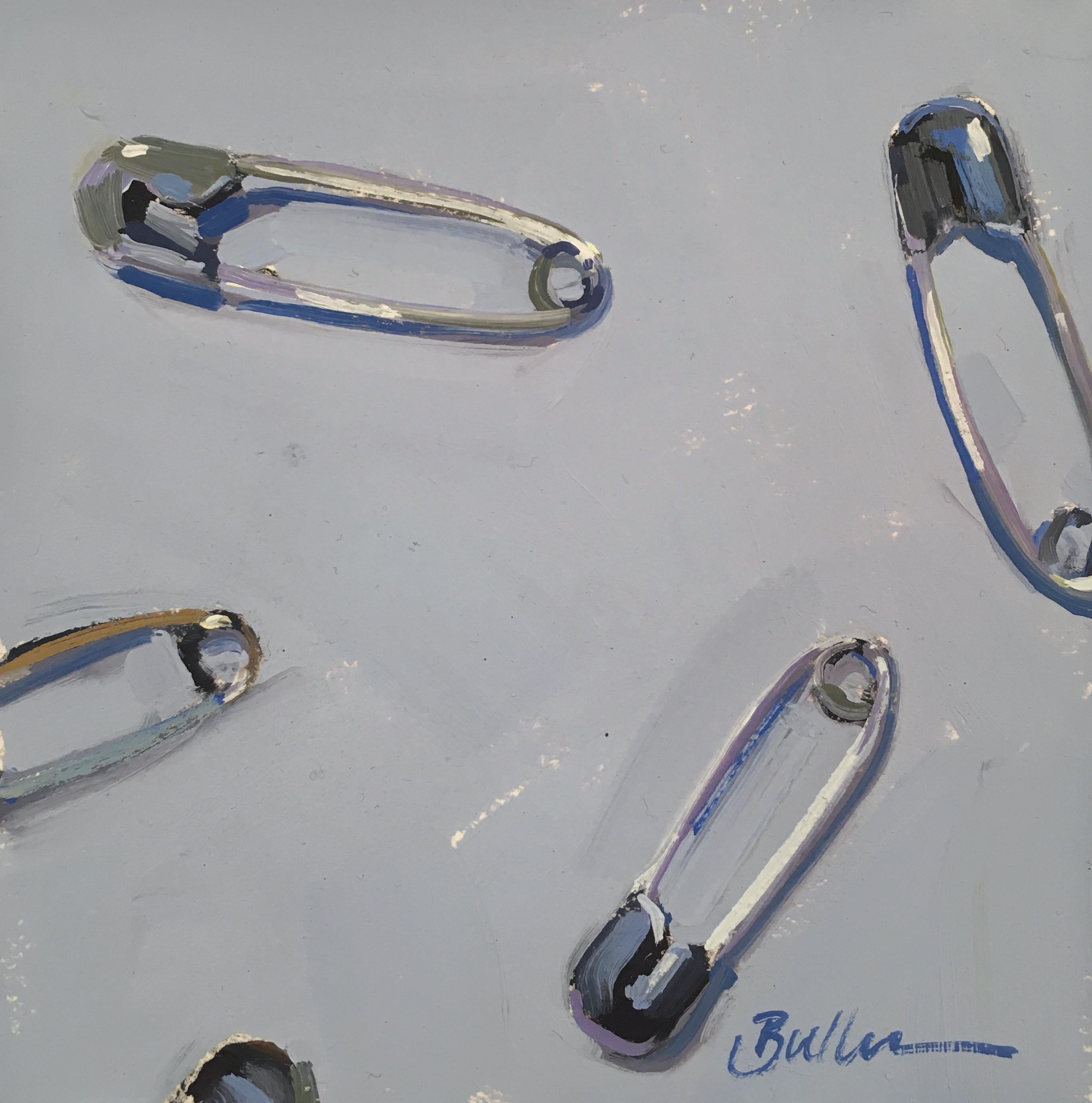 Samantha Buller Figurative Painting - "Safety Pins" Oil Painting