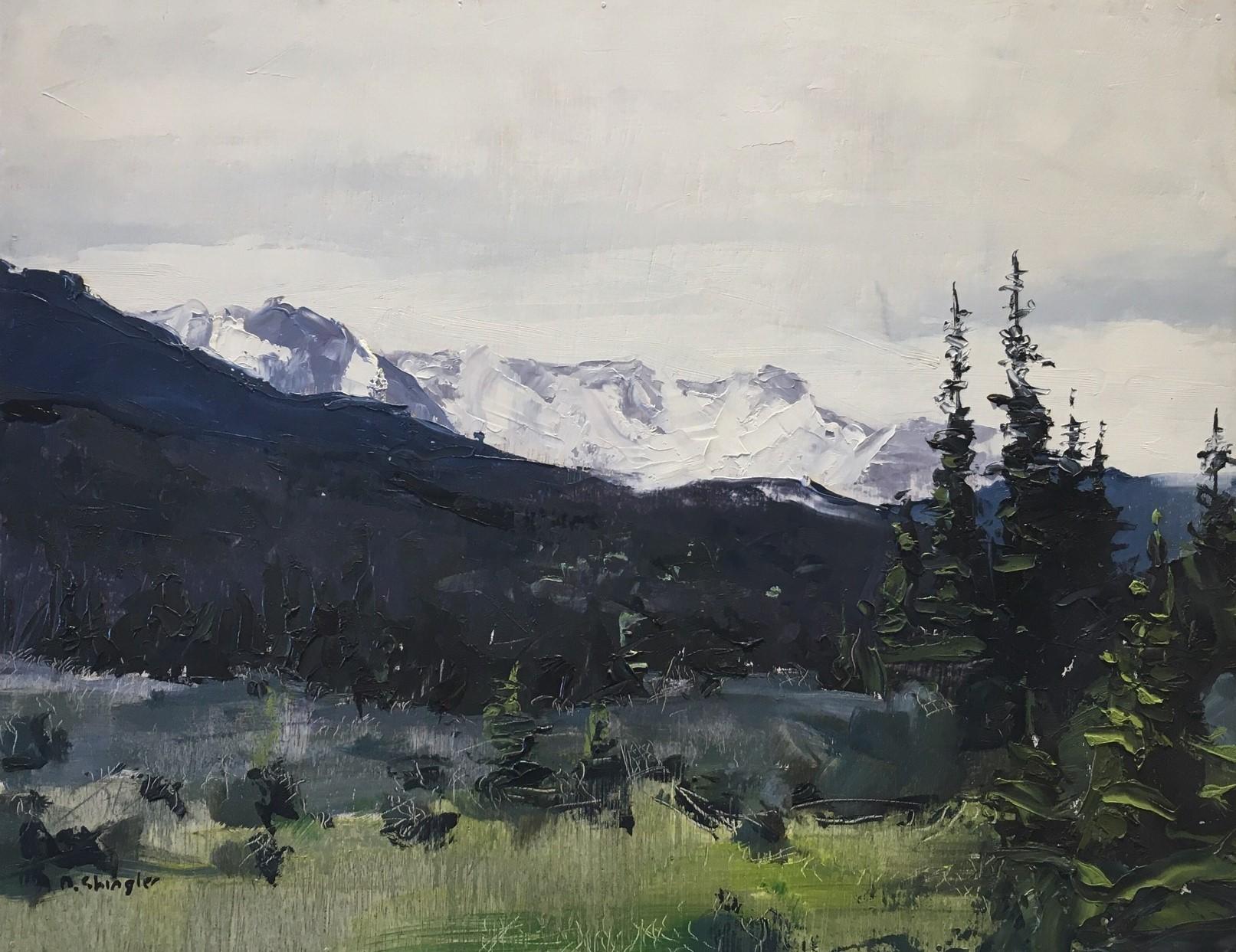 David Shingler Figurative Painting - "Rocky Mountain National Park" Oil Painting