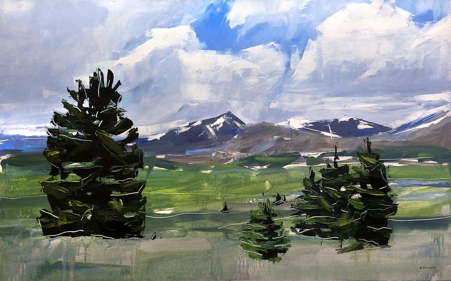 Figurative Painting David Shingler - "Mt. Evans and Bierstadt, Colorado" Peinture à l'huile