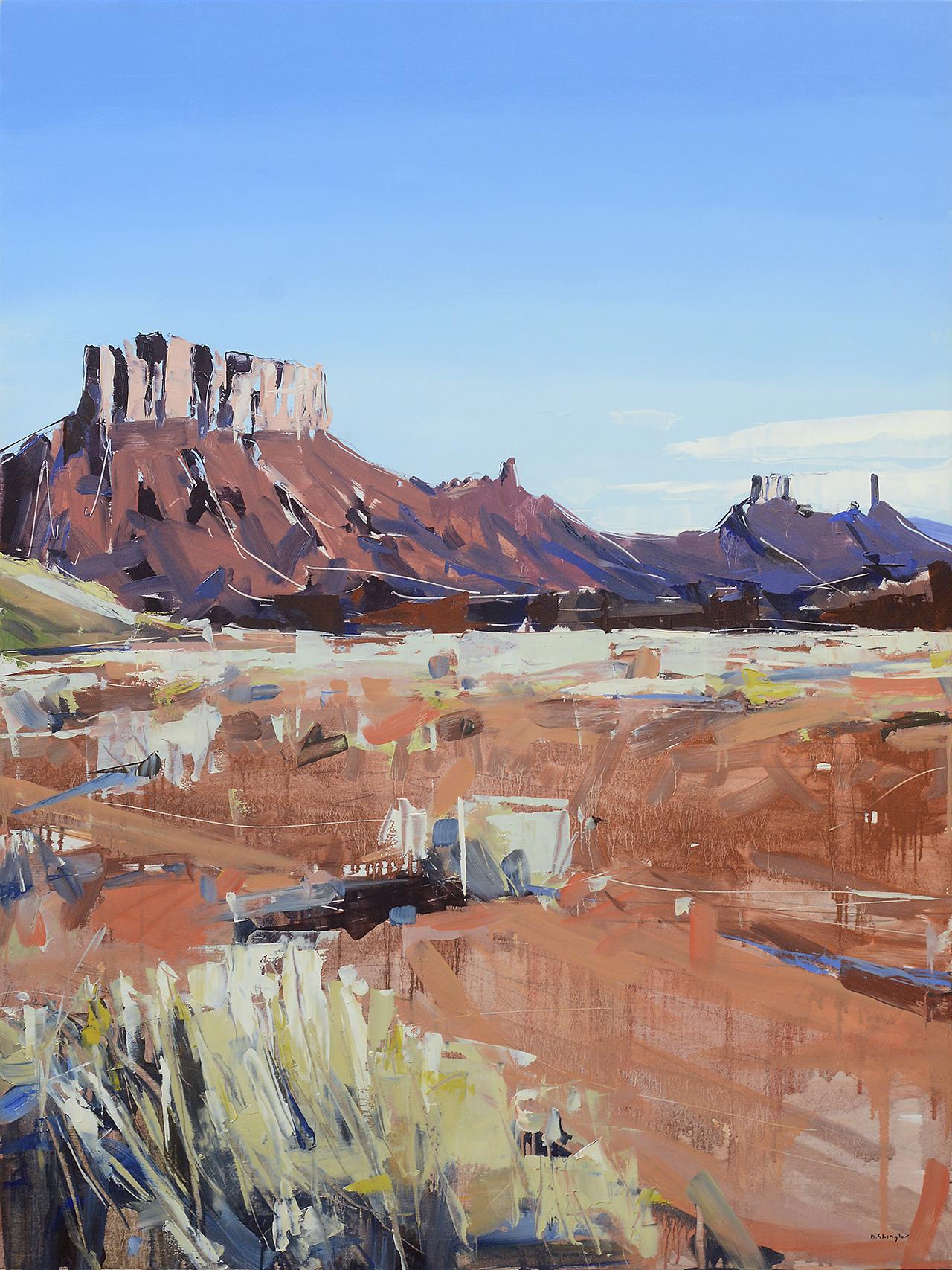 David Shingler Landscape Painting - "Moab Plateaus" Oil Painting