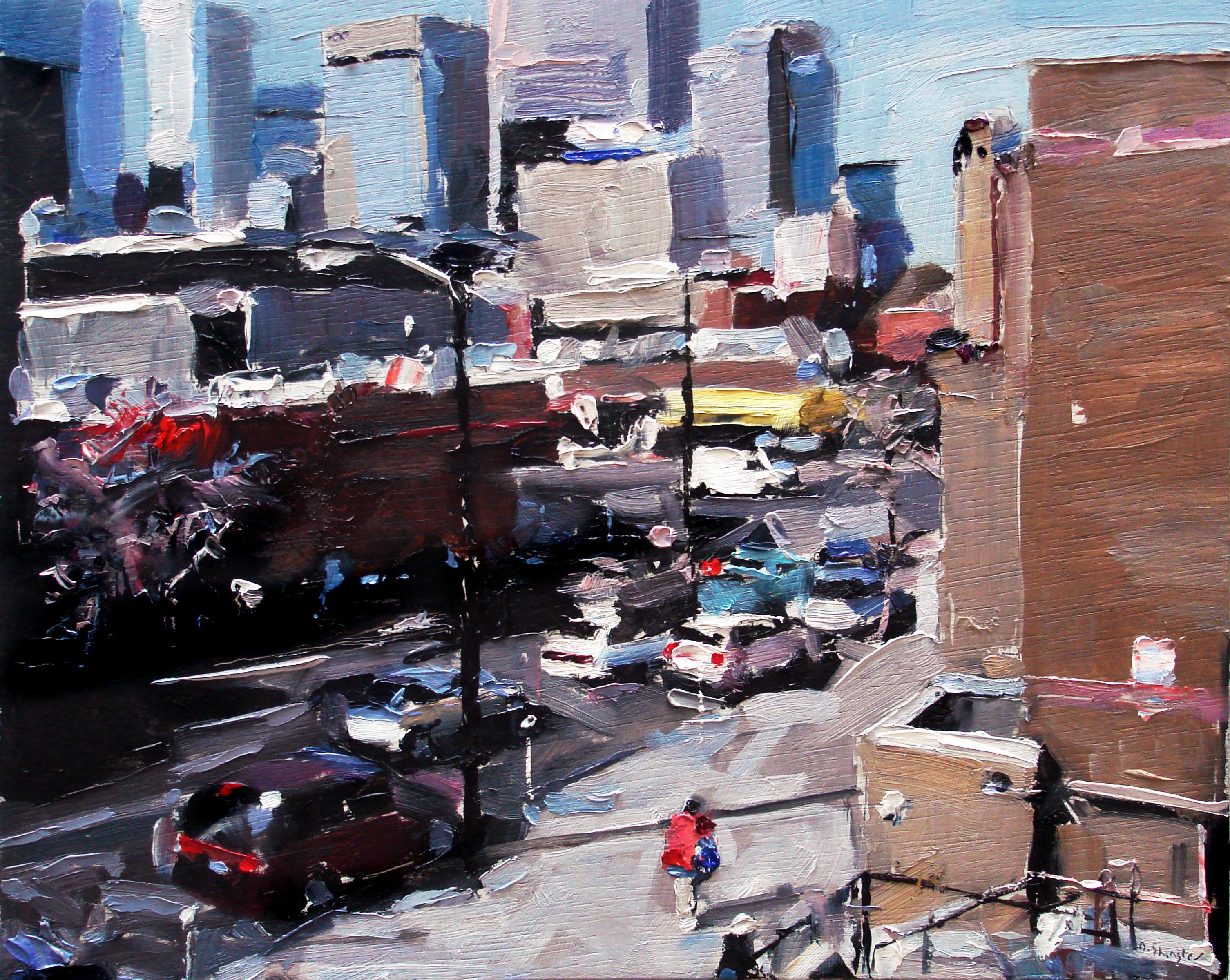 Figurative Painting di David Shingler - "Pittura ad olio "Logan e Colfax