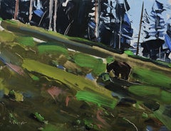 Peinture à l'huile « Grazing Grizzly »