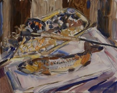 "Pittura ad olio "Mulinello da pesca