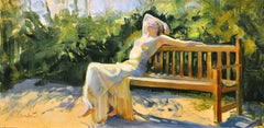 "Sun Worship" (2012) By Linda Tracey Brandon, Original Portrait Oil Painting