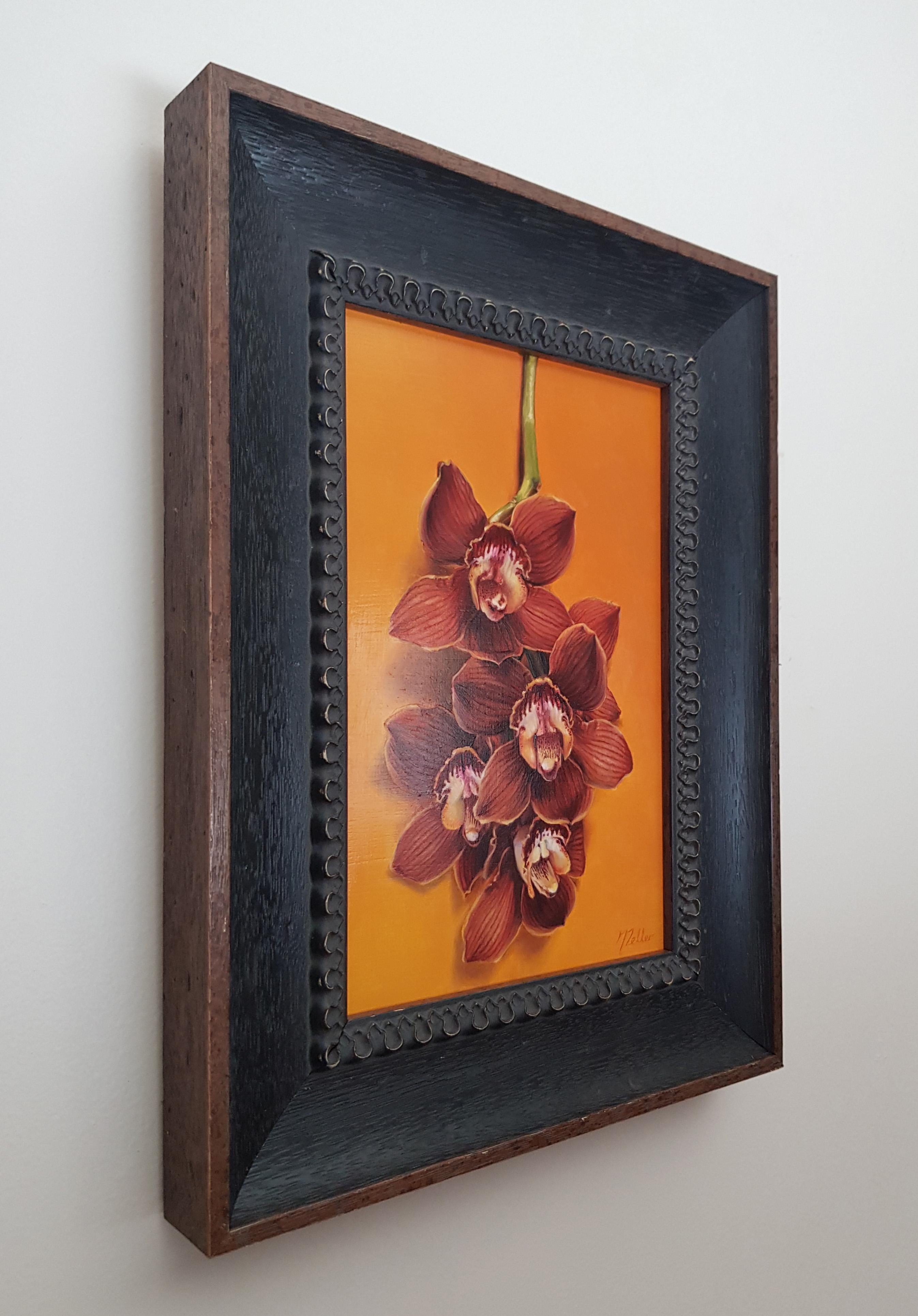 Peinture à l'huile « Cymbidium Orchids » - Réalisme Painting par Narelle Zeller