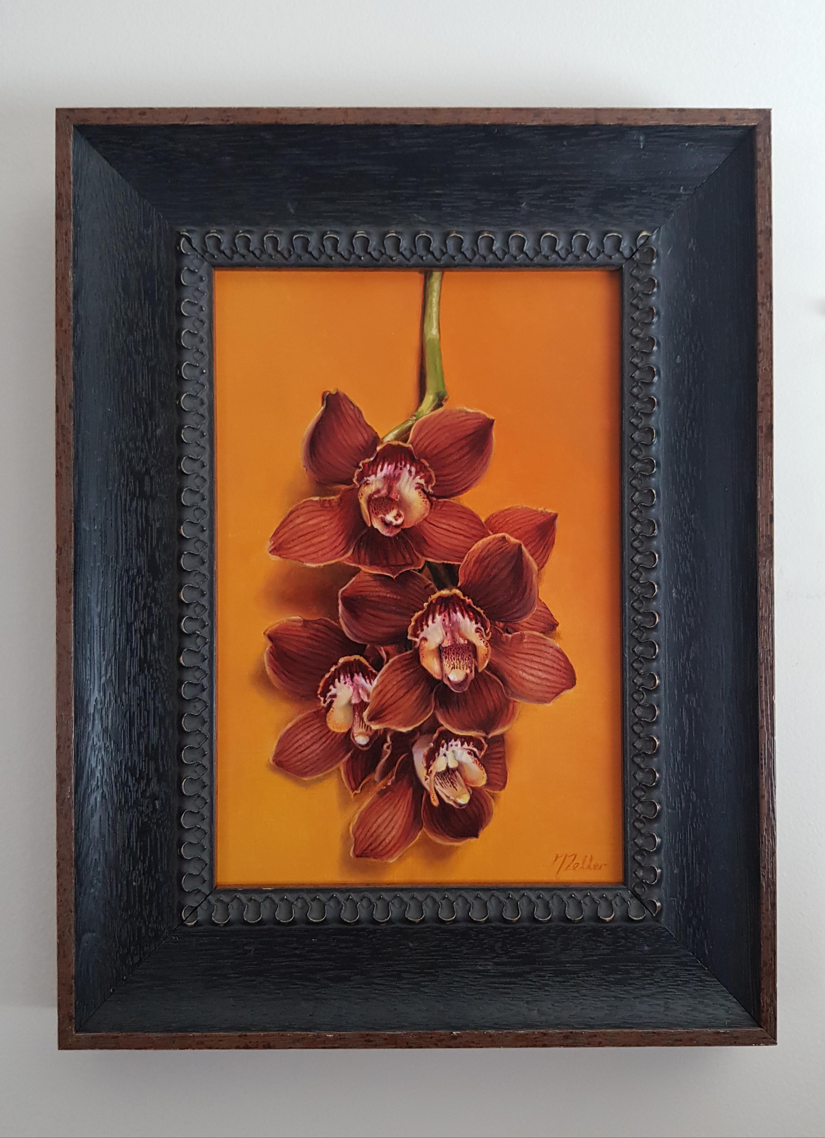 Peinture à l'huile « Cymbidium Orchids » - Painting de Narelle Zeller