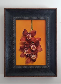 "Cymbidium Orchids" Oil painting
